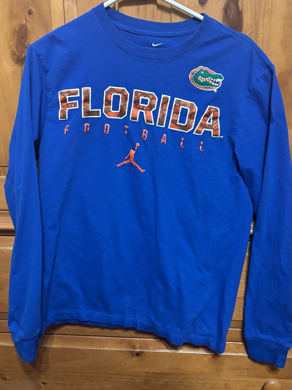 Nike Royal Blue Florida Football Long Sleeve Tee with Orange Accents